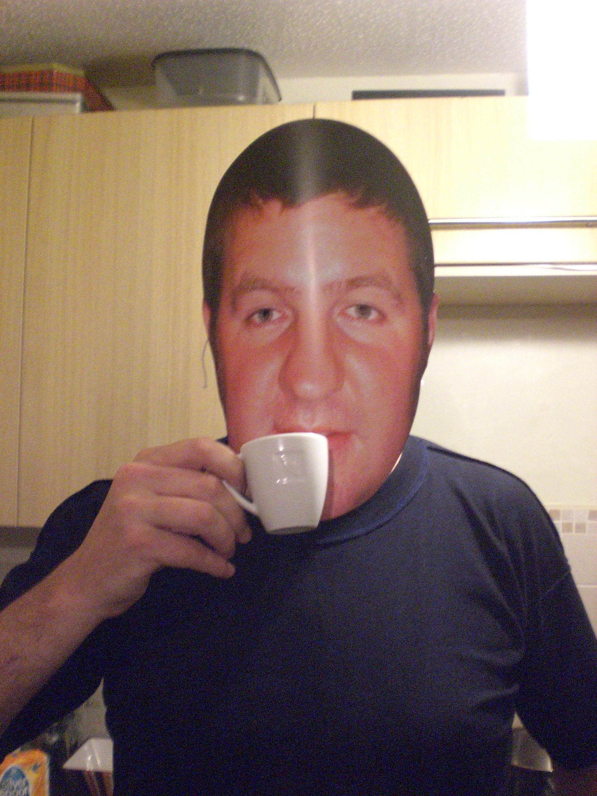drinking coffee